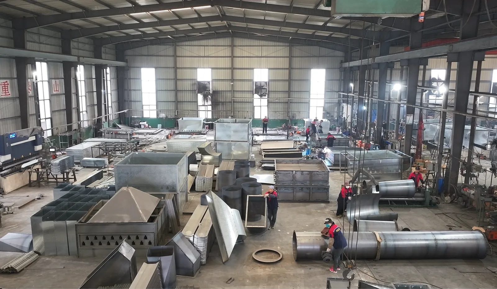 AmGrainTech workshop assembly of conveying and handling equipment